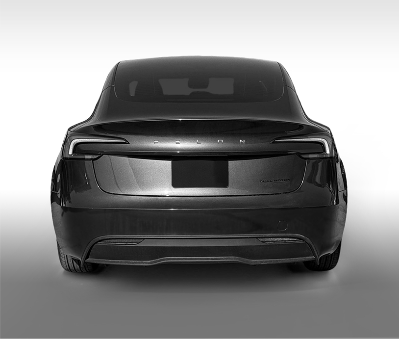 FELON Tesla Badge – Matte Black or Chrome 3D Emblem | Fits Model 3/Y/S/X
